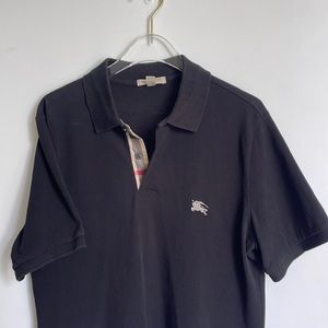 SOLD Burberry Polo with classic Plaid and Logo in Black